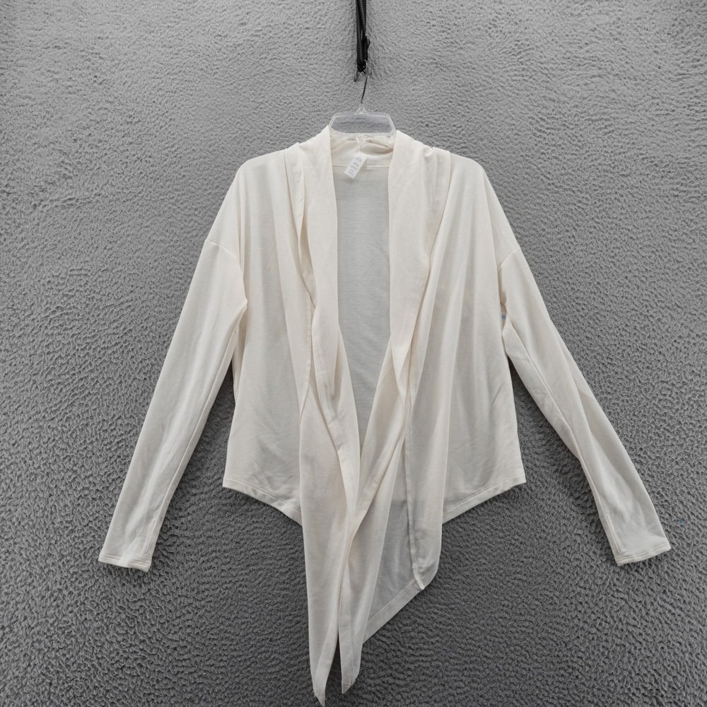 Marika Womens XS Cream Draped Open Front Long Sleeve Cardigan Sweater NEW